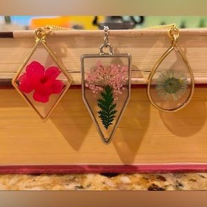 Epoxy Resin Dried Flower Handmade Chain Bookmark